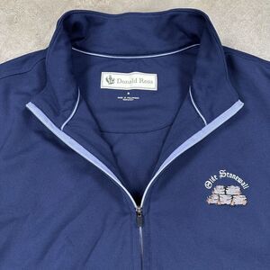Donald Ross‎ Mens Medium Blue Long Sleeve Shirt Pullover Quarter Zip Mock Neck